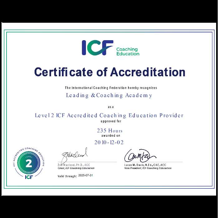 Formations sont accréditées ICF Niveau 1 et Niveau 2 (anciennement ACSTH et  ACTP